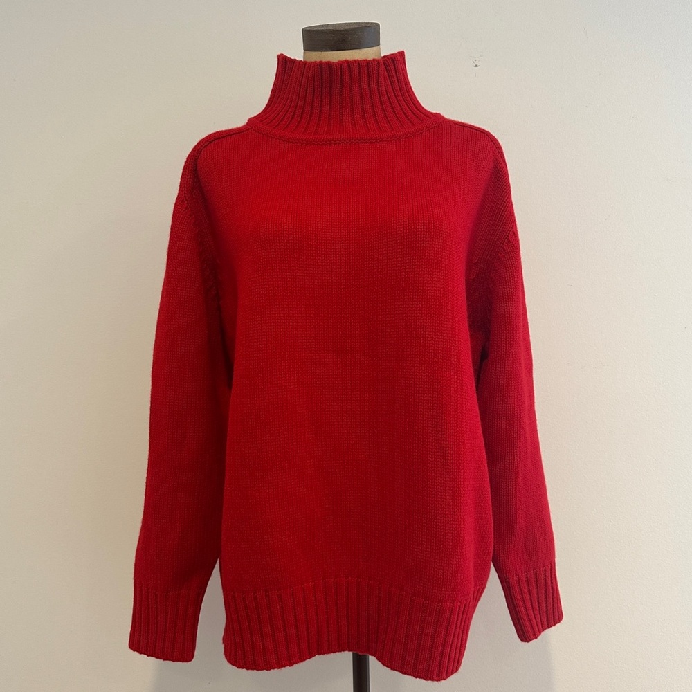 Demylee Red Wool Turtleneck Sweater Size L